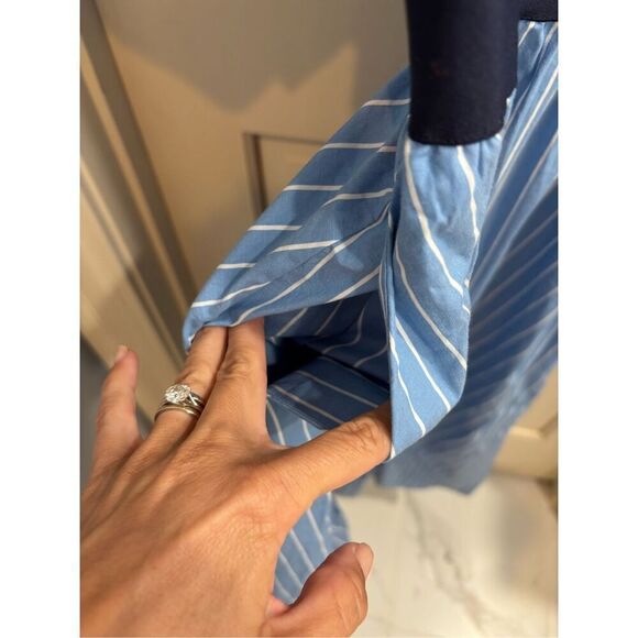 NEW WITH TAGS!! STAUD AMY DRESS AZURE PINSTRIPE - Picture 7 of 9